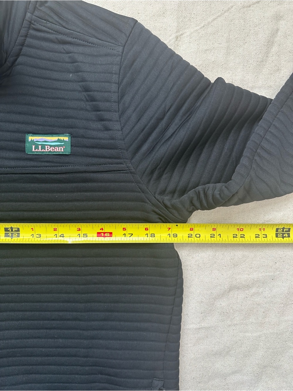 LL Bean Airlight Knit Full Zip Jacket Womens Medium Black Ribbed Fleece 521678 - Picture 5 of 9
